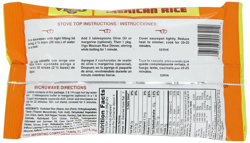 Vigo Authentic Mexican Rice with Corn, No Fat, 8oz (Mexican, 8 Ounce (Pack of 1)) - Image 2