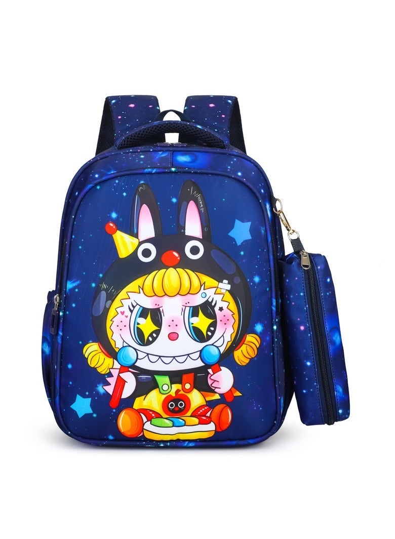 LABUBU Children's Schoolbag, Kindergarten,Primary SchoolCute Cartoon Schoolbag, Boys and Girls, Lightening Backpack, 35*28*12cm + Free Pencil Case