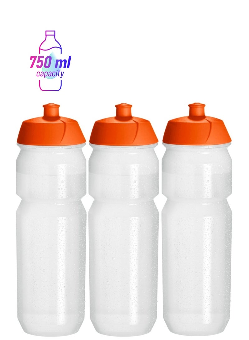 تاكس (3 عبوات) زجاجة ماء رياضية Sipper مع فوهة سائبة / بيع بالجملة خالية من البيسفينول أ ، غطاء دفع / سحب سهل الفتح مثالي لركوب الدراجات في صالة الألعاب الرياضية - من Tacx صنع في هولندا - Image 1