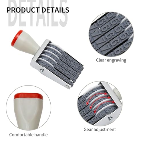 EATAKWARD 5 Digit Number Stamp,Adjustable Digit Rubber Changeable Number Stamp Numerical Stamp Multi- Functional Creative Price Tag Rotating Number Symbol Business Stamp - Image 3