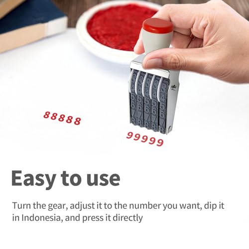 EATAKWARD 5 Digit Number Stamp,Adjustable Digit Rubber Changeable Number Stamp Numerical Stamp Multi- Functional Creative Price Tag Rotating Number Symbol Business Stamp - Image 5
