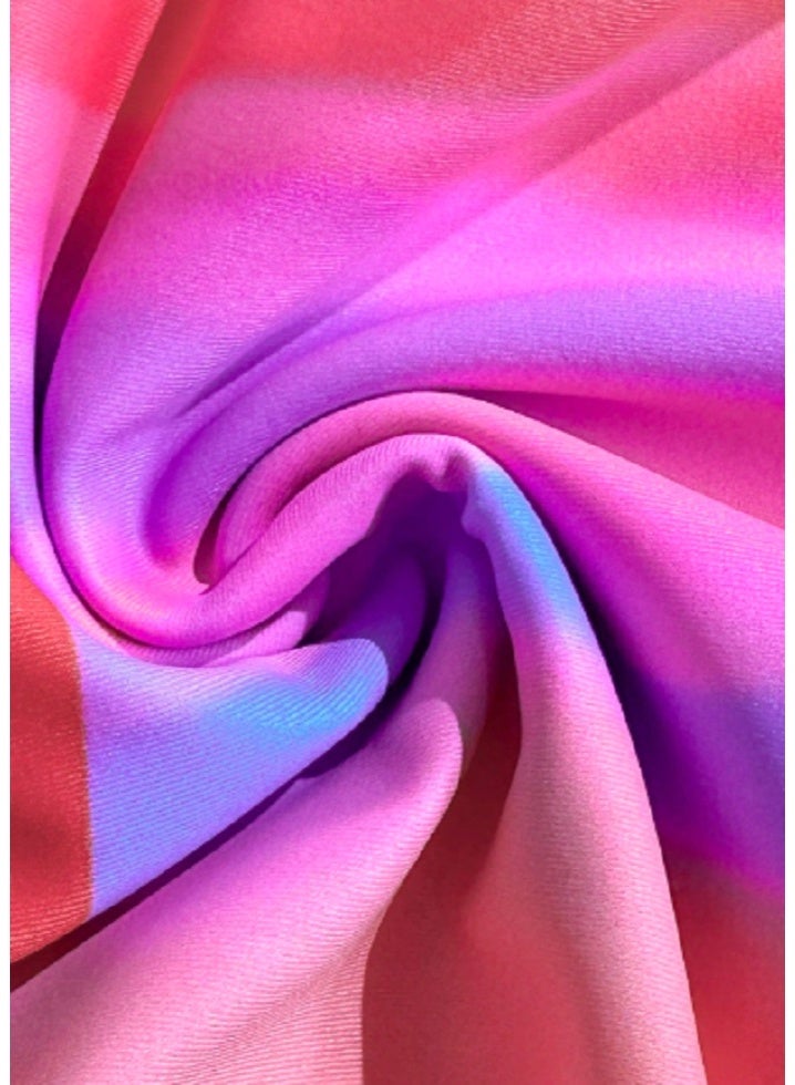 SHEIN  1pc Women's Ruffled Hem & Shoulder Strap All-Over Print One-Piece Swimsuit Swim Suits For Women Summer Bathing Suits For Woman Bathing Suits For Women Swimming Suits For Woman Swim Suits For Women One Piec - Image 5