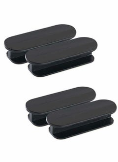 Y&D Self-adhesive Handle Punch-free Drawer Window Wardrobe Sliding Door Push-pull Auxiliary Paste Labor-saving (4 Pieces, Black)  - Image 1