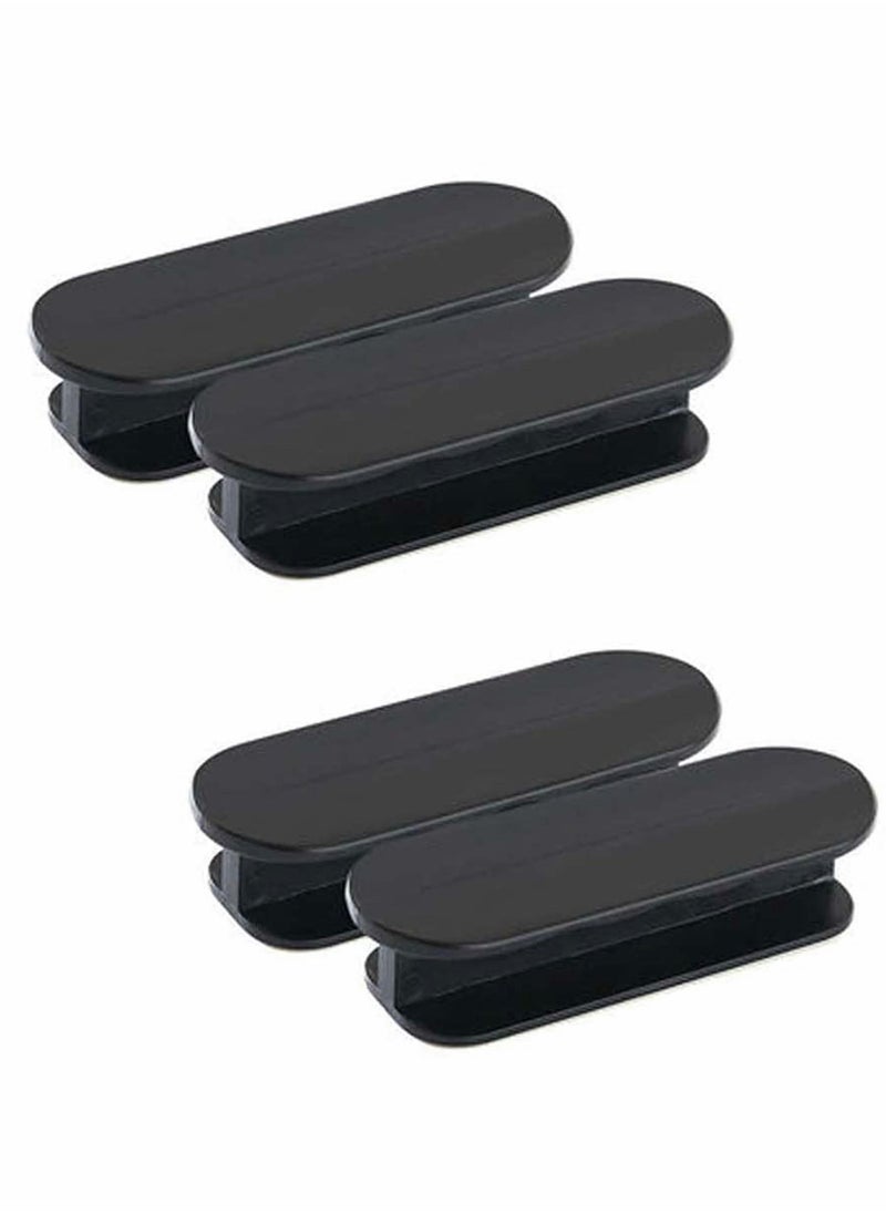 Y&D - Self-adhesive Handle Punch-free Drawer Window Wardrobe Sliding Door Push-pull Auxiliary Paste Labor-saving (4 Pieces, Black) - Image 1