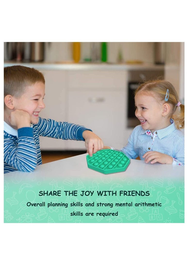 4 Pack Pop Fidget Toy Push Bubble Sensory Autism Special Needs Stress Reliever Silicone Squeeze for Home School and Office Octagon Yellow Purple Green Orange - Image 3