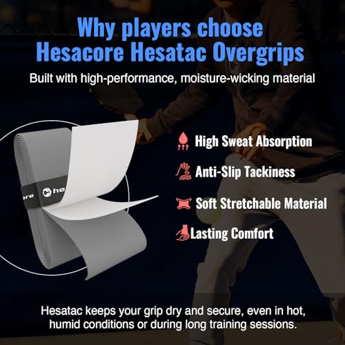 Hesacore Hesatac Overgrip Tape – 6 Pack – Pink – for Pickleball, Padel & Tennis – Sweat Absorbing, Soft, Anti-Slip, Stretchable Overgrip - Image 4