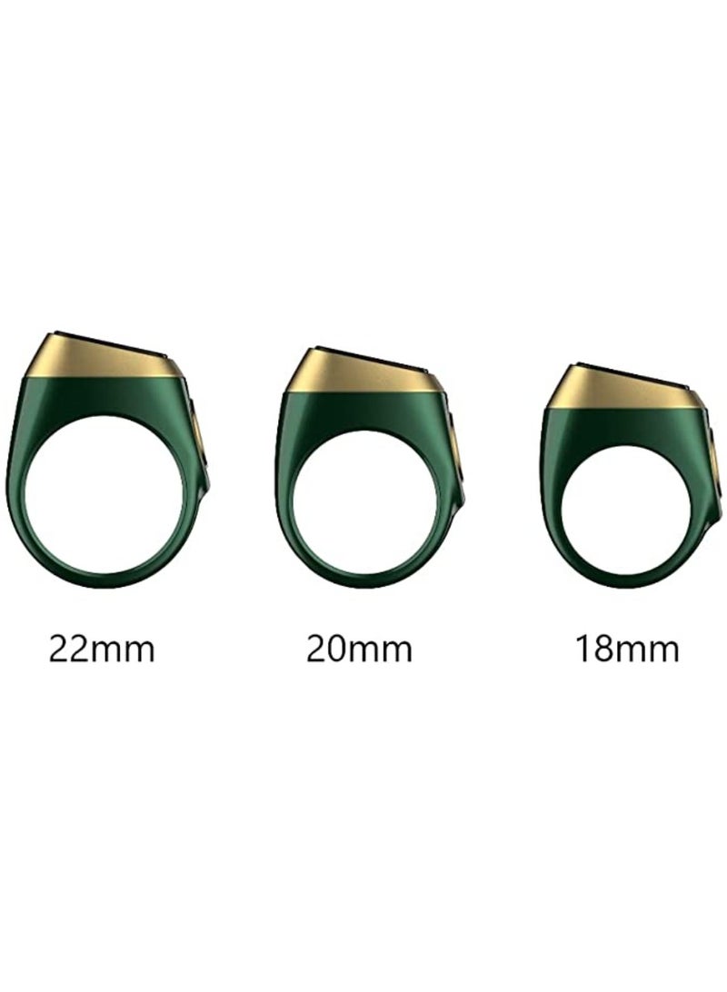 iQIBLA Smart Tasbih Zikr Ring OLED Display Powerful Battery Backup Smart Ring App Operated Tasbih Counter Prayer Reminder Technology Plastic 5 Prayer Time Reminders iQibla Smart Zikr Ring 22MM Green - Image 4