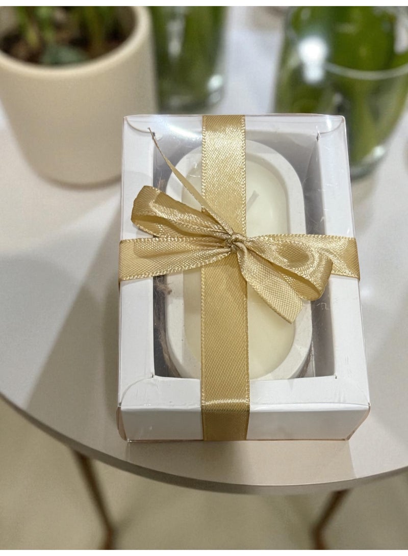 ANUM BY MUNA Handmade Jasmine Scented Candle – Gypsum Jar (10×5 cm) - Image 5