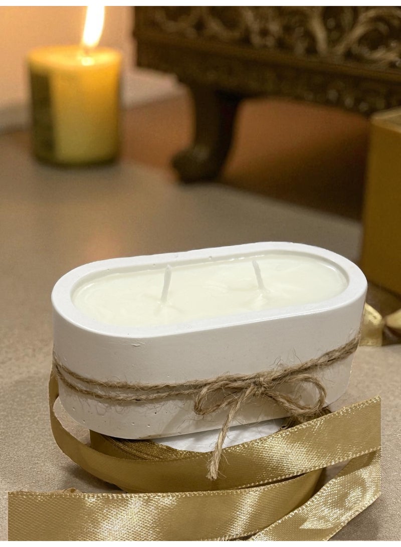 ANUM BY MUNA Handmade Jasmine Scented Candle – Gypsum Jar (10×5 cm) - Image 4