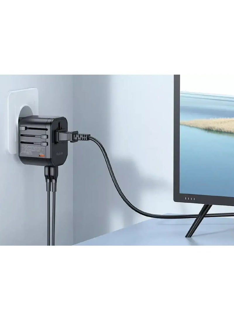 Mcdodo - Universal Wall Charger CP-3471, PD 20W – EU/US/AU/UK Plug (Black) - Image 1