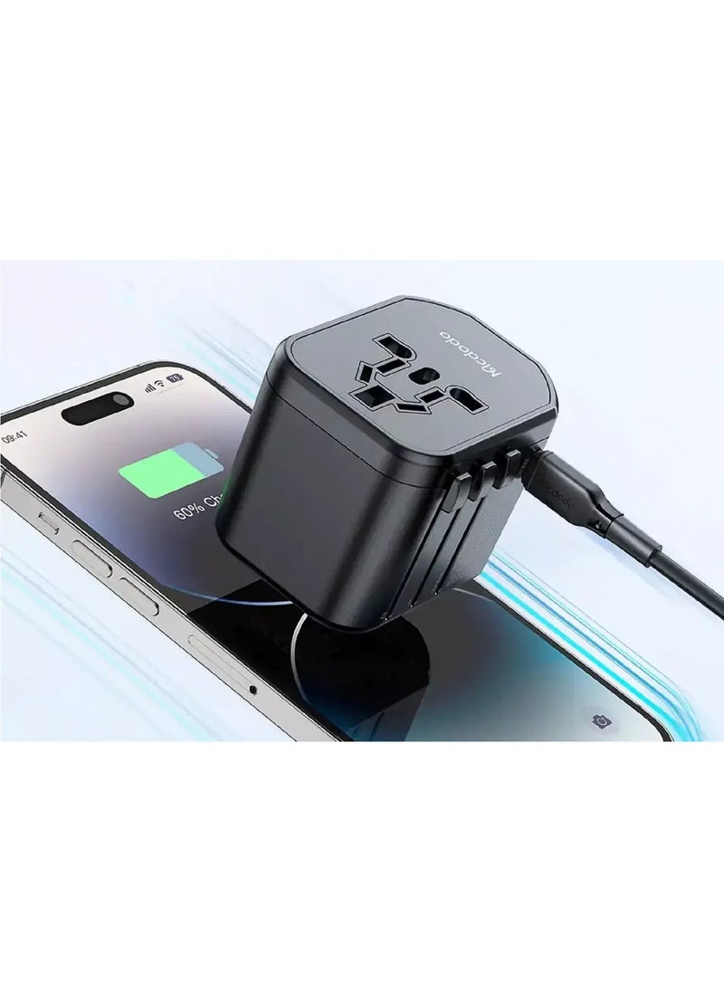 Mcdodo - Universal Wall Charger CP-3471, PD 20W – EU/US/AU/UK Plug (Black) - Image 1