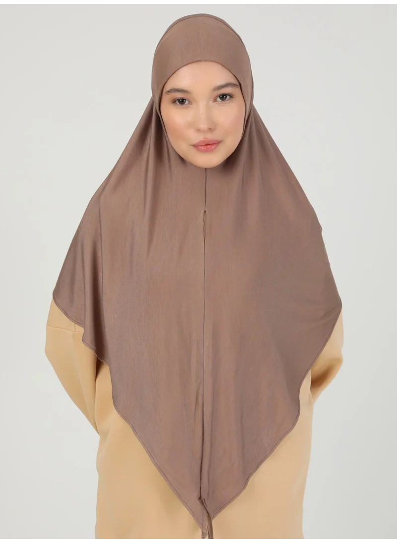 Ecardin Zippered Viscose Hijab - Dark Mink -