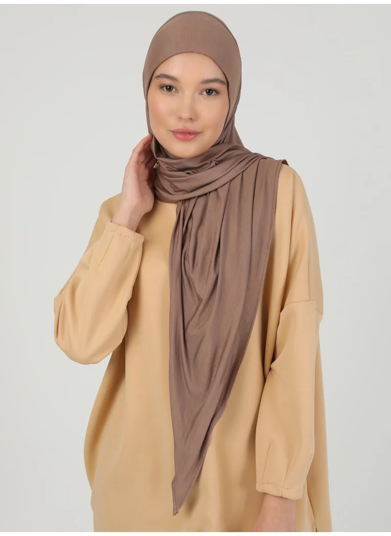 Ecardin Zippered Viscose Hijab - Dark Mink -
