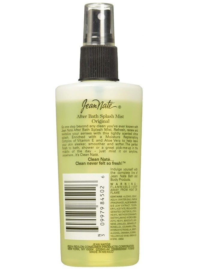 Jean Nate After Bath Splash, Original Bath Body Mist Infused with Vitamin E and Aloe Vera, Softens & Smoothes Skin, Citrus Scent, 8 Fl Oz 