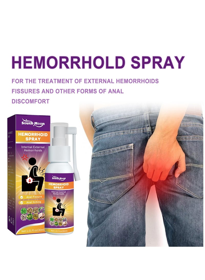 SOUTH MOON 30ml Hemorrhoid Spray, Herbal Hemorrhoids Spray Pain Itch Relief, Hemorrhoid and Fissure Treatment, Hemmoroids Treatment Removal Spray (1pcs) - Image 2