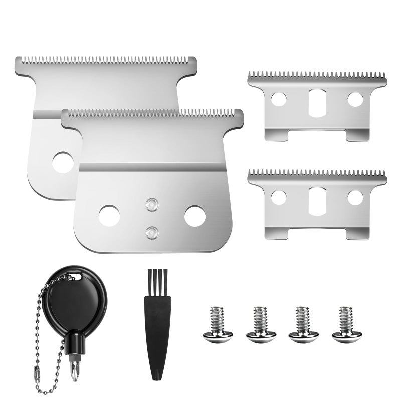 AIJALY 2 Pack Replacement T-Blades Compatible with Andis T-Outliners GTO,GTX,G,GO and SLS Trimmers,Silver - Image 1
