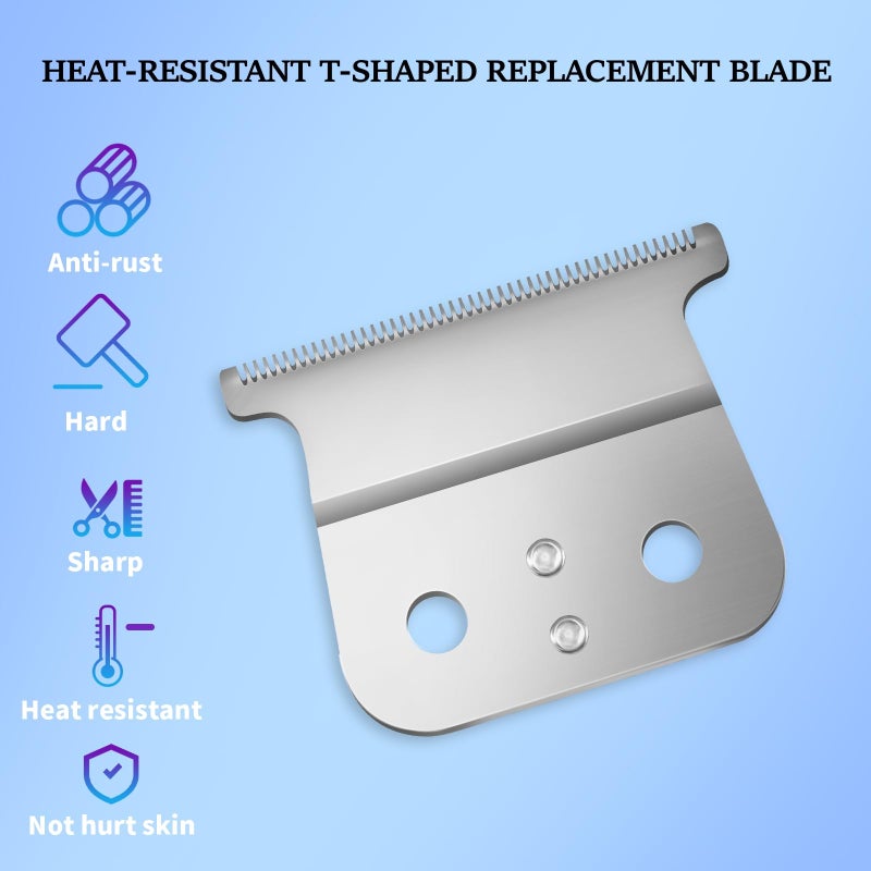 AIJALY 2 Pack Replacement T-Blades Compatible with Andis T-Outliners GTO,GTX,G,GO and SLS Trimmers,Silver - Image 2