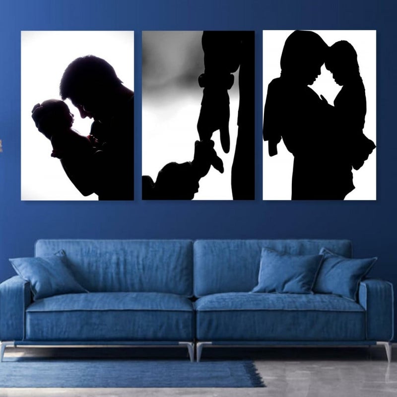 ماركتنا ثلاث لوحات قماشية بتصميم مودرن مع برواز مجوف مقاس (150×70) ثلاث قطع - Image 1