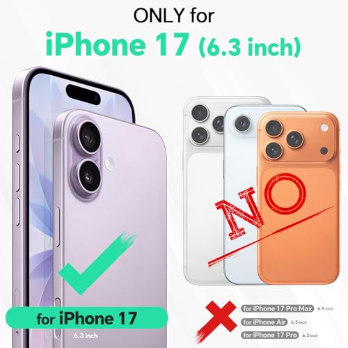 TUCCH Wallet Case for iPhone 17 (6.3") 2025, 3 Credit Card Slot | RFID Blocking | Stand | PU Leather | Protective Flip Folio Cover | Shockproof TPU Interior Shell | Dark Purple - Image 2