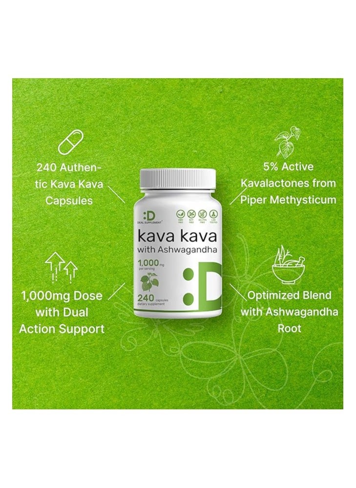 DEAL SUPPLEMENT - كافا كافا مع أشواغاندا، 1000 ملغ لكل وجبة - 240 كبسولة. - Image 1