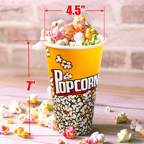 Novelty Place Retro Style Plastic Popcorn Containers for Movie Night - 7" Tall x 4.5" Top Diameter (3 Pack) - Image 3