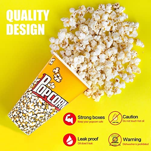 Novelty Place Retro Style Plastic Popcorn Containers for Movie Night - 7" Tall x 4.5" Top Diameter (3 Pack) - Image 2