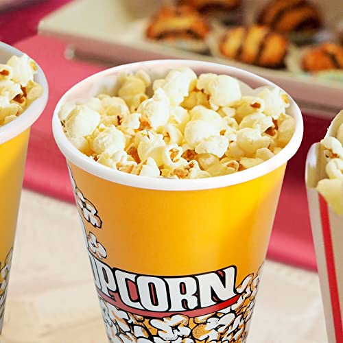 Novelty Place Retro Style Plastic Popcorn Containers for Movie Night - 7" Tall x 4.5" Top Diameter (3 Pack) - Image 4