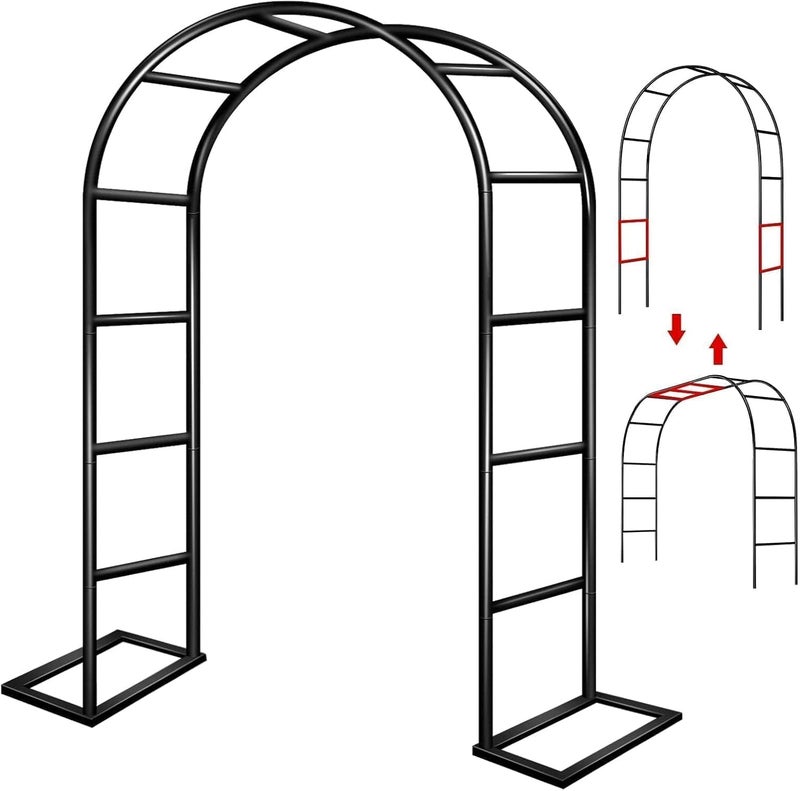 ZANGEROI Garden Arch Trellis for Climbing Plants Outdoor Wedding Arches for Ceremony Black Metal Garden Arbor Indoor Garden Arches for Party Decoration 7.9ft Wide X 6.4ft High (Black Garden Arch) - Image 1