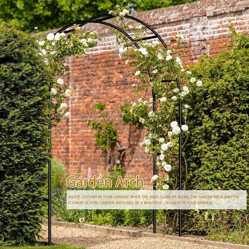 ZANGEROI Garden Arch Trellis for Climbing Plants Outdoor Wedding Arches for Ceremony Black Metal Garden Arbor Indoor Garden Arches for Party Decoration 7.9ft Wide X 6.4ft High (Black Garden Arch) - Image 5