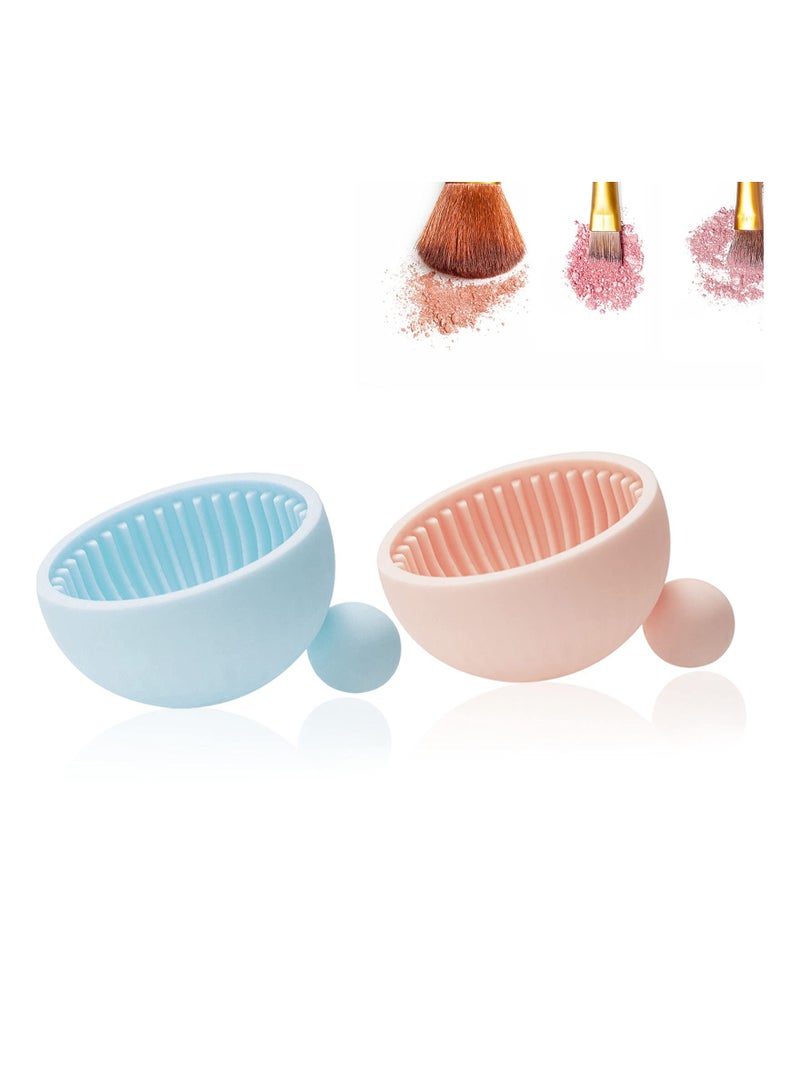 2 Pack Silicone Makeup Brush Cleaner Mat, Portable Scrubber Tool for Efficiently Washing Cosmetic Brushes, Essential Cleaning Accessory for Beauty Enthusiasts. - Image 1