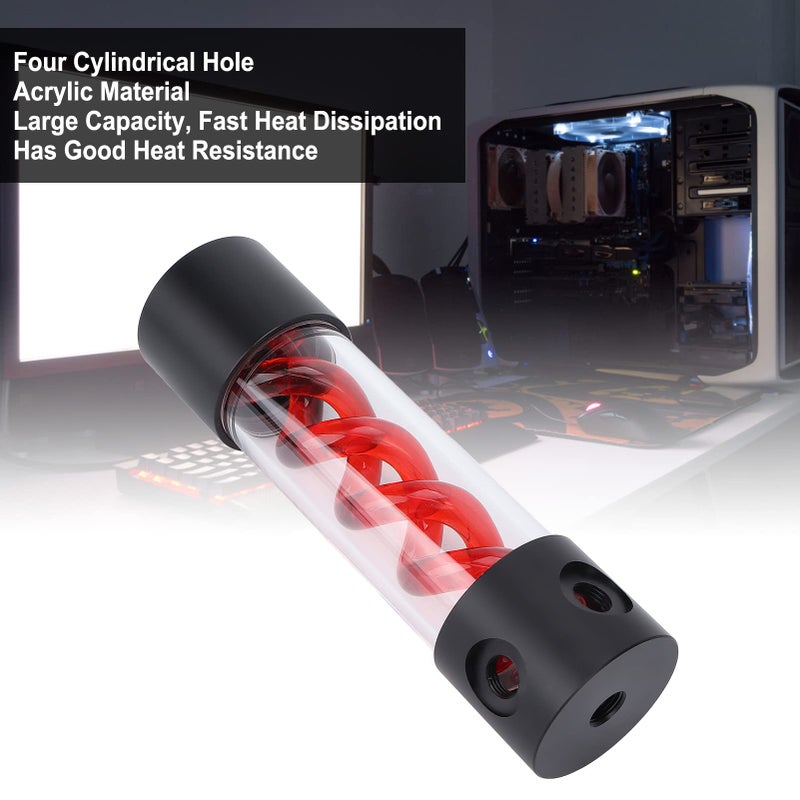 200mm Acrylic Cylindrical Reservoir 4 G1 4 Ports High Temperature Resistance PC Water Cooling System - Image 4