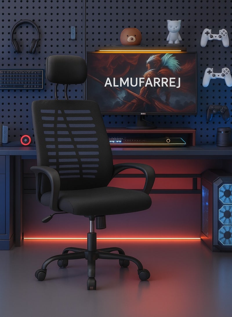 ALMUFARREJ Gaming Chair – Premium Ergonomic Design for Long Sessions, Professional Use, and All Ages 