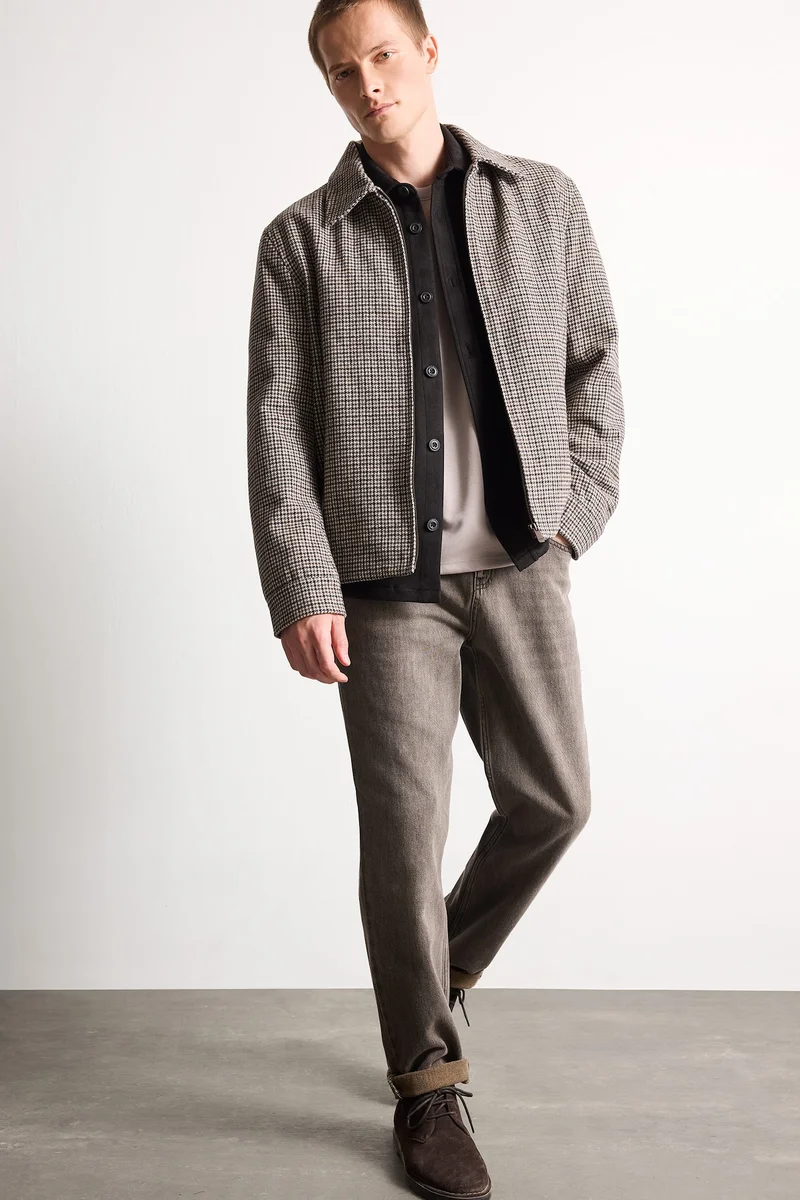 Defacto Regular Fit Lined Polo Collar Zip-Up Jacket