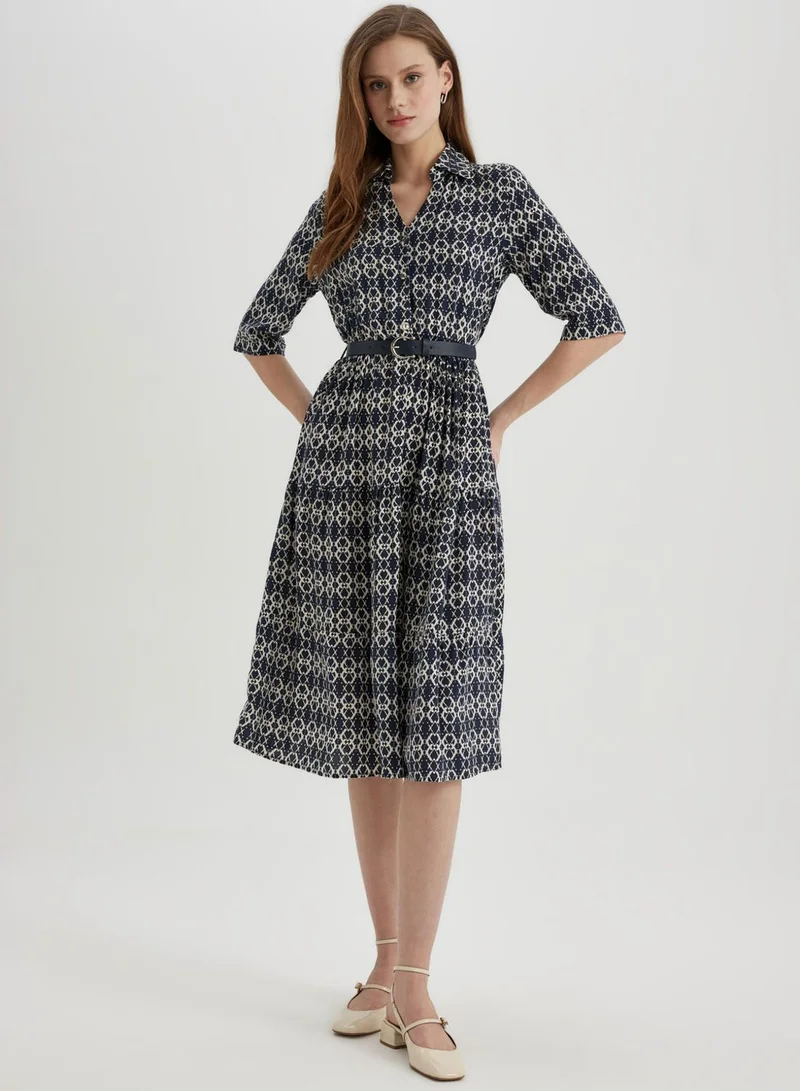 DeFacto Patterned Belted Dress