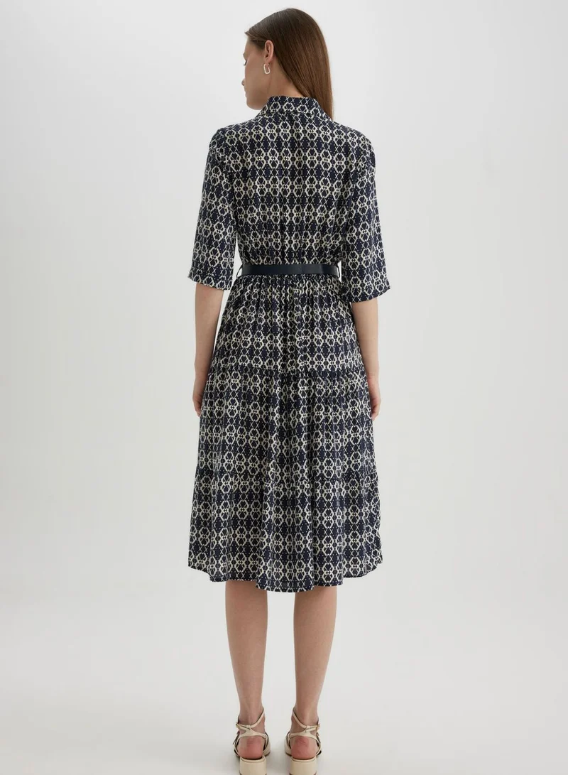 DeFacto Patterned Belted Dress