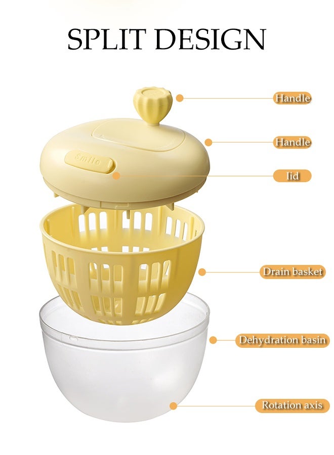 DUNISO Fruit Dehydrator With with Lid, 360 °Rotating with Handle,Portable Salad Cleaning and Draining Bowls, Large Capacity Vegetable Dehydrator,For Salads, Vegetables And Fruits ﻿ - Image 5
