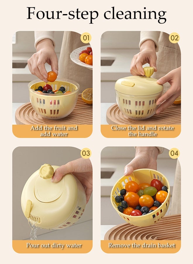 DUNISO Fruit Dehydrator With with Lid, 360 °Rotating with Handle,Portable Salad Cleaning and Draining Bowls, Large Capacity Vegetable Dehydrator,For Salads, Vegetables And Fruits ﻿ - Image 4