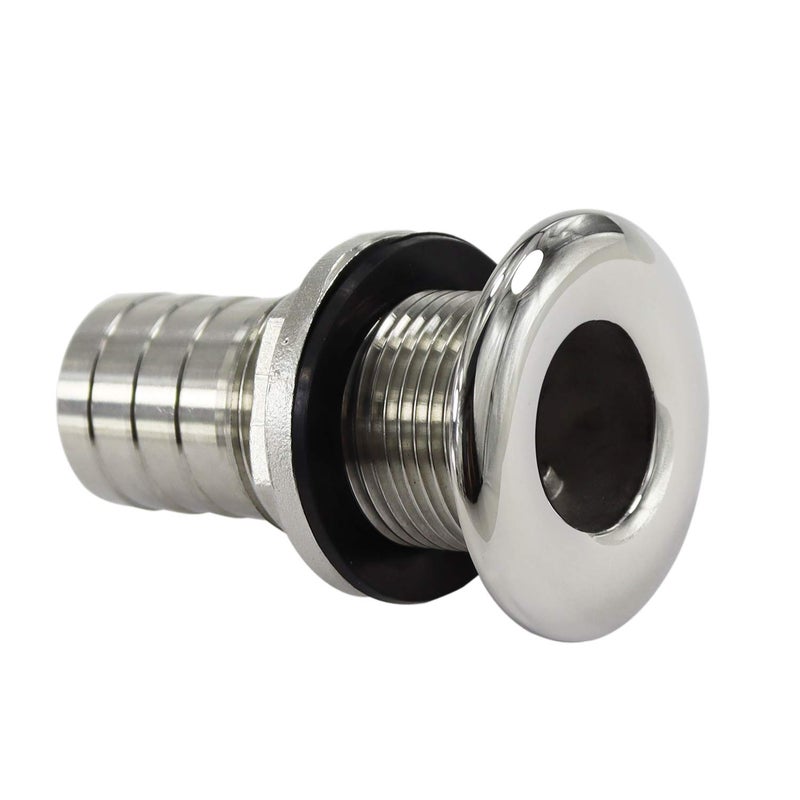 316 Stainless SteelCombo Stainless Steel 1 ID ThruHull Fitting wNut with Gasket for Boats Yachts Marine
