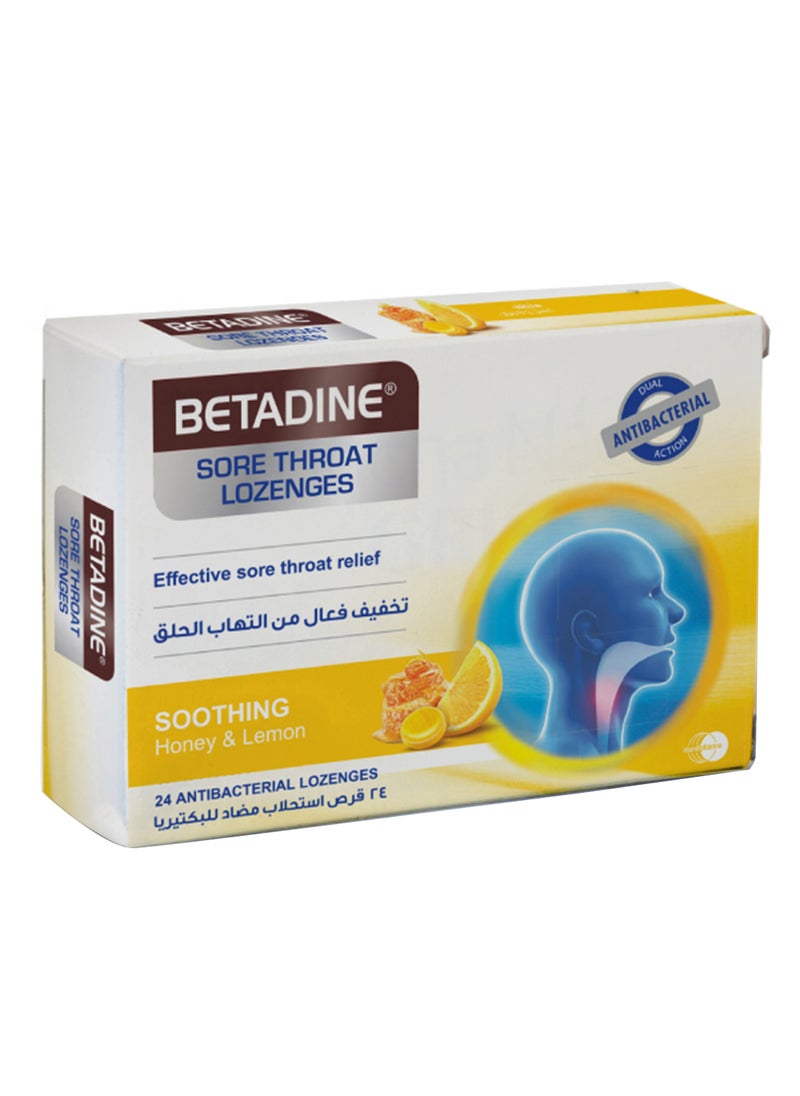 BETADINE Sore Throat Lozenges Honey & Lemon 24S 