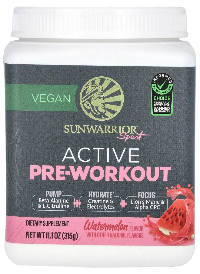 Sunwarrior Sport Active PreWorkout Watermelon 11.1 oz (315 g) 
