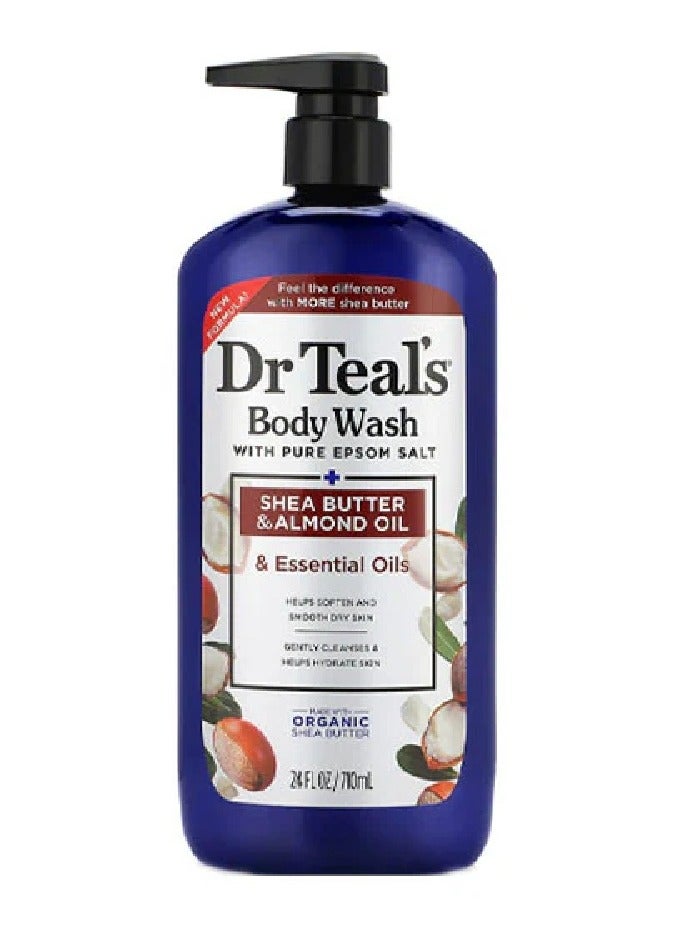 Dr Teal's Body Wash with Pure Epsom Salt, Shea Butter & Almond - 710ml - Image 1
