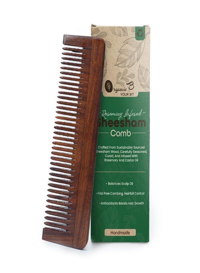 Organic B Rosewood Wooden Comb, Natural Handmade Hair Comb for Women & Men, Sustainable, Anti-Frizz, Scalp-Friendly, Neem & Bamboo Alternative for Healthy Hair - Image 2