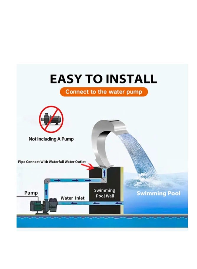 Radiant Steel Pool Waterfall Outlet - Dolphin - Image 5