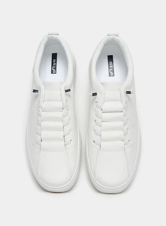 Styli Active Faux Leather Accent Platform Sole Sneakers