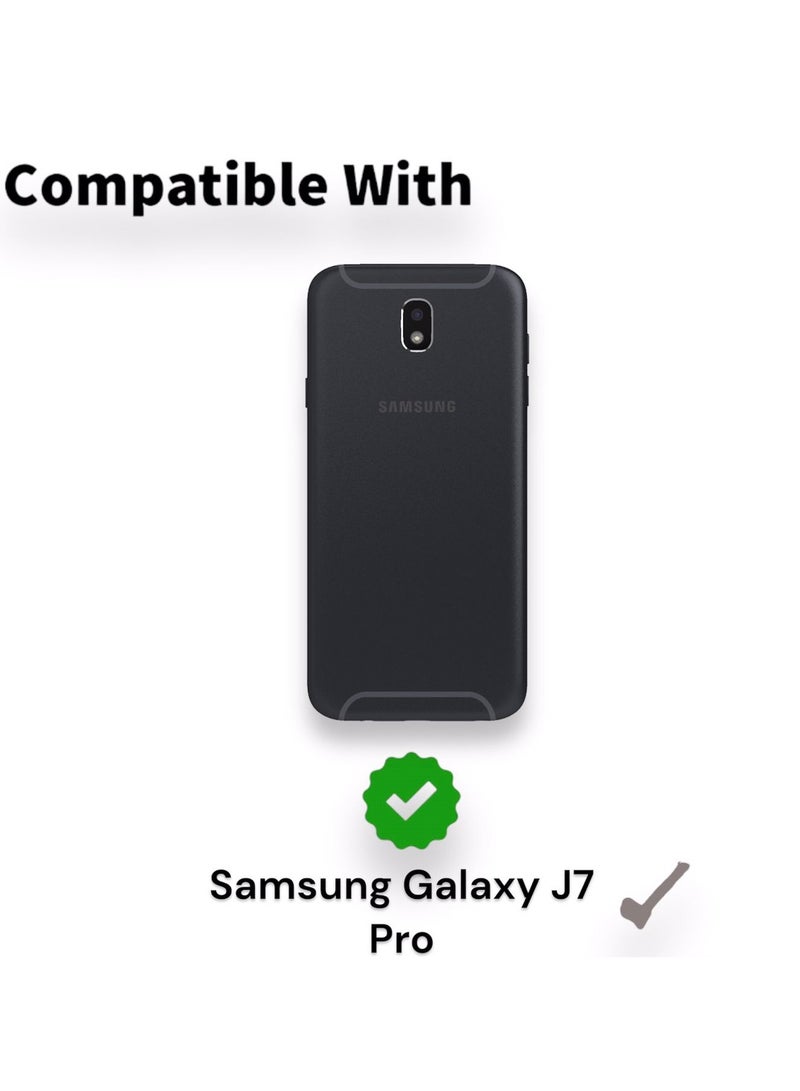 For Samsung Galaxy J7 Pro Clear View Flip Case , Without Sensor , Stand Watching Position , Mirror Full Protection Cover Compatible With Samsung Galaxy J7 Pro (5.5') (Siver)