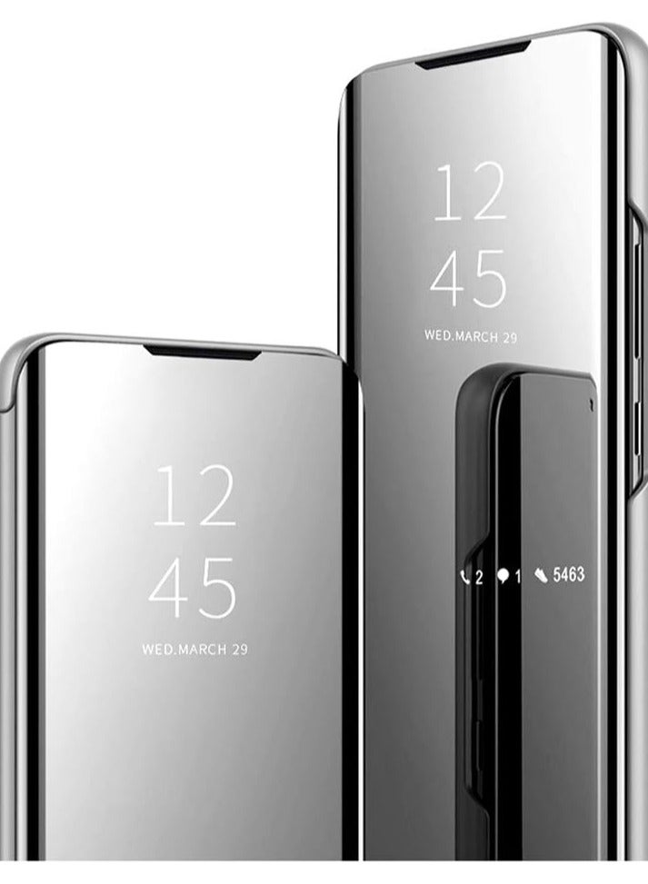 For Samsung Galaxy J7 Pro Clear View Flip Case , Without Sensor , Stand Watching Position , Mirror Full Protection Cover Compatible With Samsung Galaxy J7 Pro (5.5') (Siver)