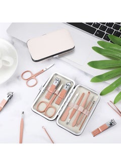 Geosar 12 Sets Manicure Set Nail Clippers Pedicure Kit 8 in 1 Stainless Steel Professional Grooming Kits Nail Care Tools with Travel Case for Men Women(Rose Gold)  - Image 4