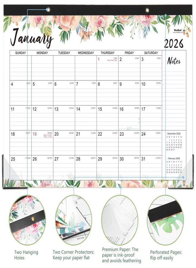 MaaIbok 2026 Desk Calendar - Jan 2026 - Dec 2026, 12 Months Large Monthly Desk Calendar, 17" x 12", Desk Pad, Large Ruled Blocks, to-do List & Notes, Best Desk/Wall Calendar for Planning or Organizing - Image 3