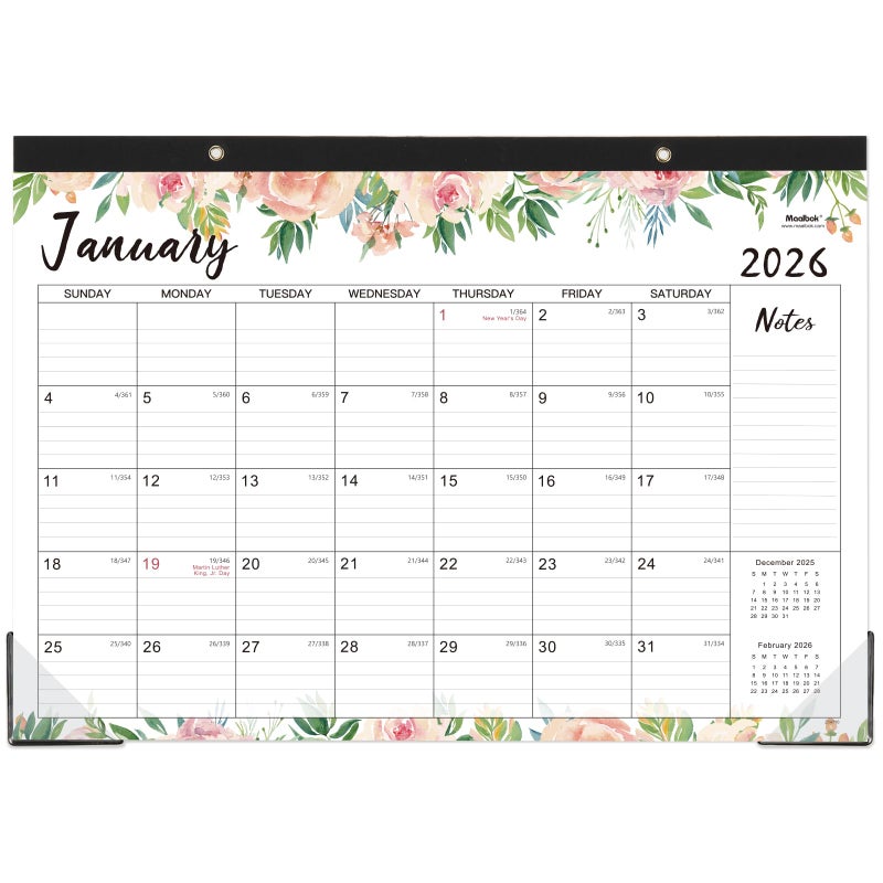 MaaIbok 2026 Desk Calendar - Jan 2026 - Dec 2026, 12 Months Large Monthly Desk Calendar, 17" x 12", Desk Pad, Large Ruled Blocks, to-do List & Notes, Best Desk/Wall Calendar for Planning or Organizing - Image 1