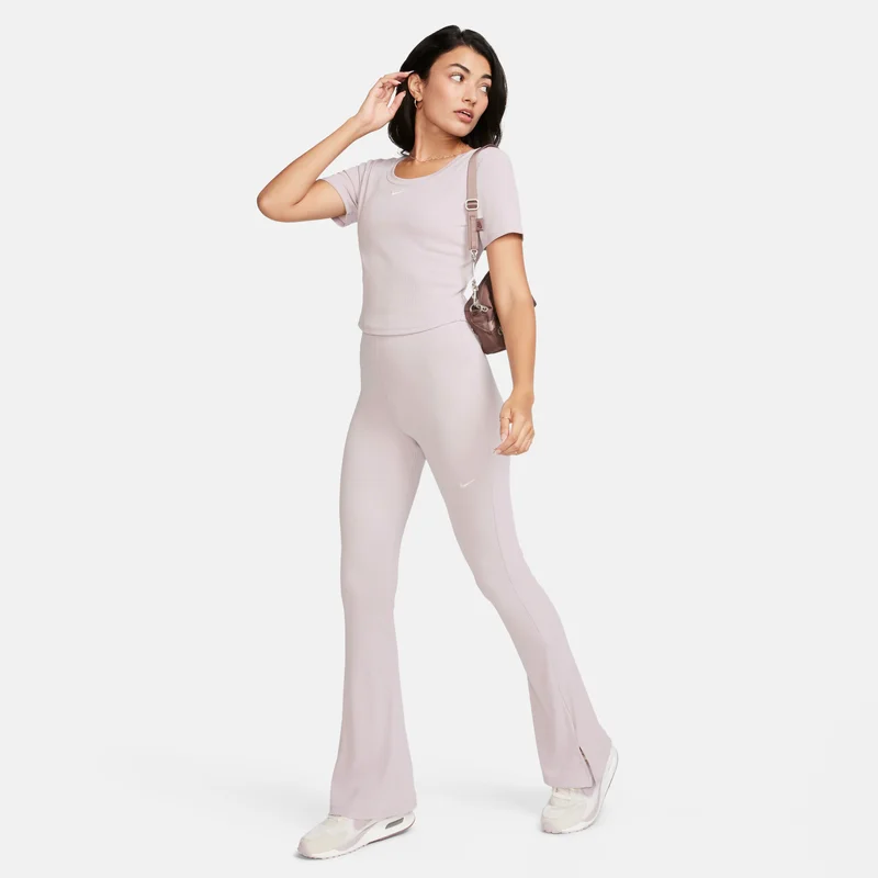 Nike light beige Women's Sportswear Chill Knit Flared Leggings for Women | Best Price UAE